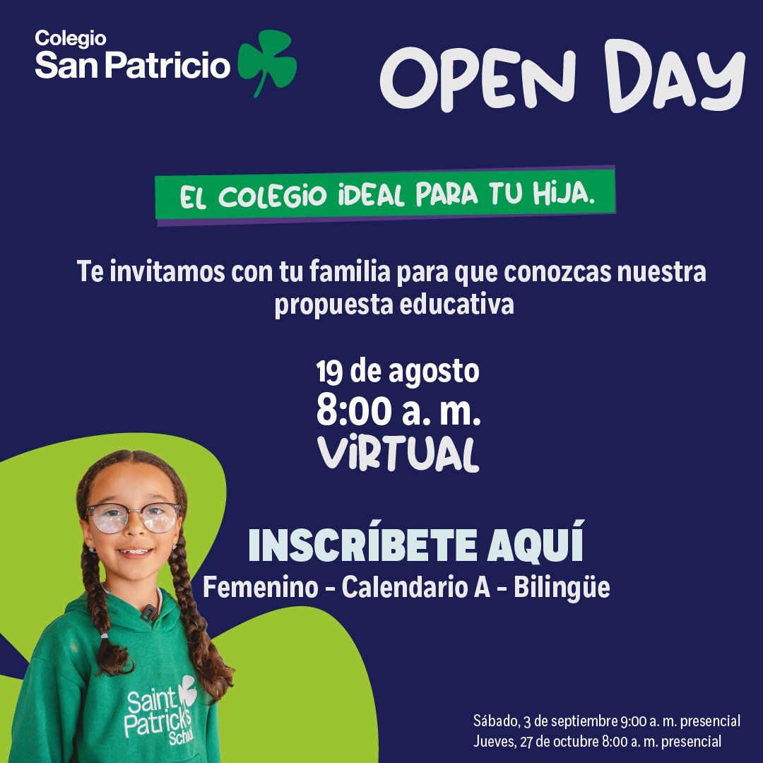 El Colegio San Patricio te invita a su charla informativa