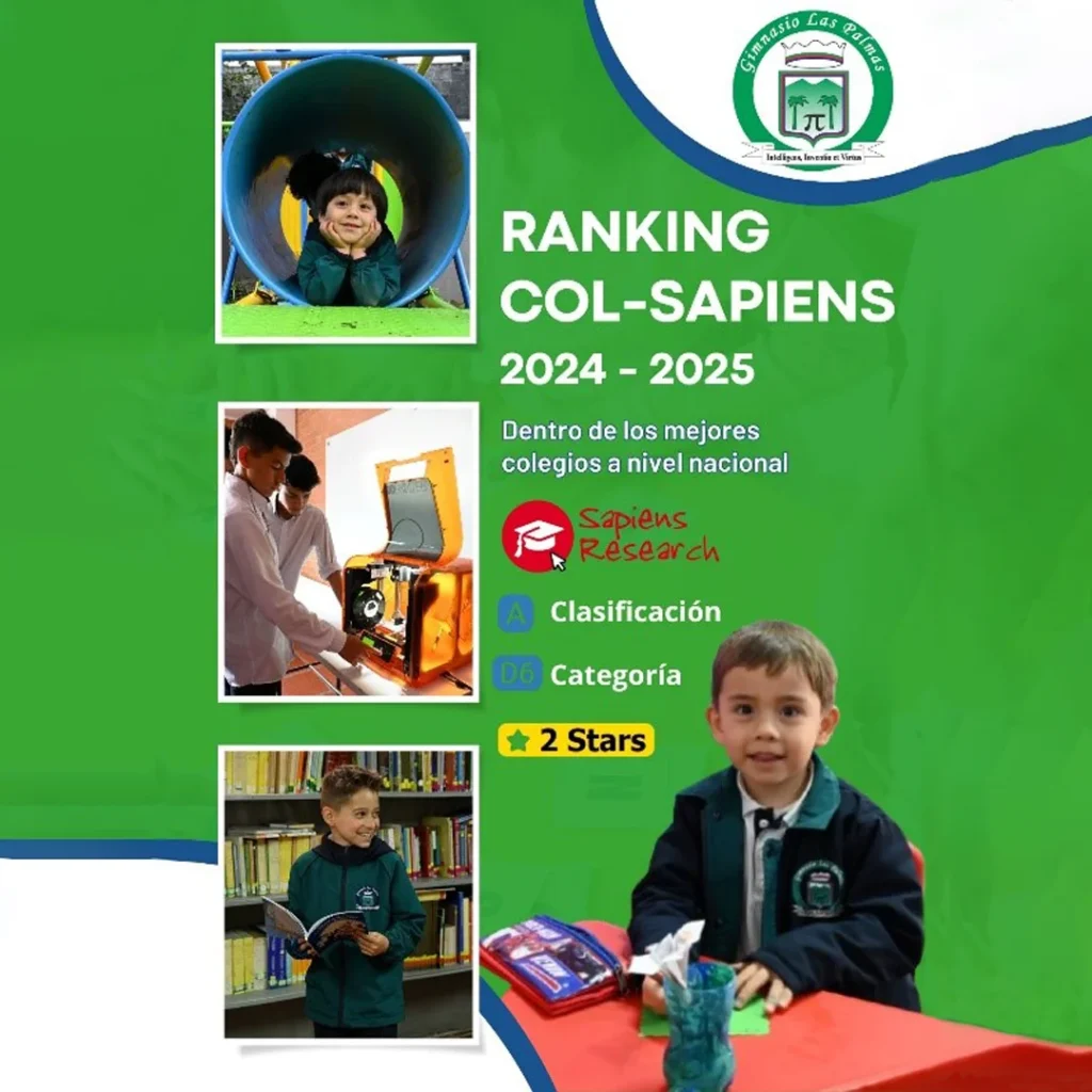 Gimnasio Las Palmas en el decil 6 del Ranking Col-Sapiens 2024-2025 1 Ranking Col-Sapiens 2024