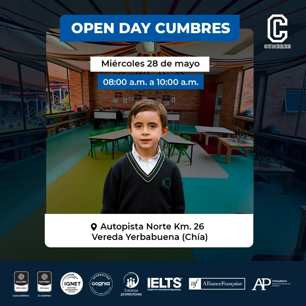Open day del Colegio Cumbres de Chía: vive la experiencia en mayo 1 Open day