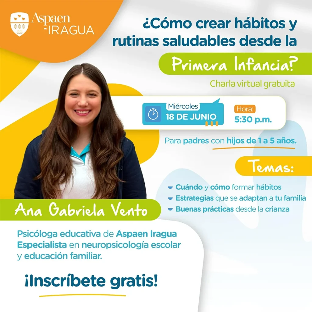 Charla virtual del Gimnasio Iragua Aspaen de Bogotá: hábitos saludables desde la infancia 1 hábitos